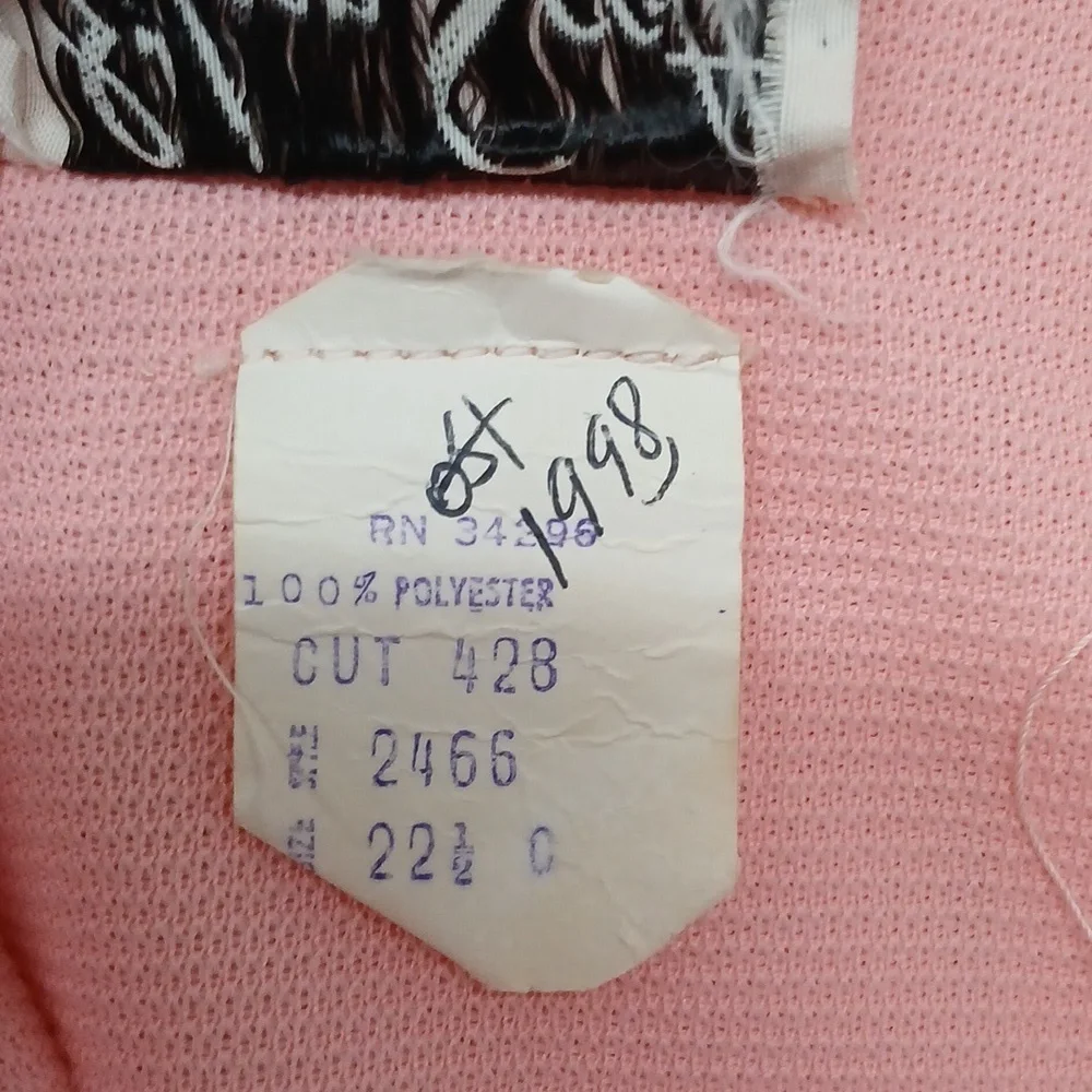 Vintage Eileen Scott Pink Polyester House Dress with Faux Pockets / Size 22 1/2